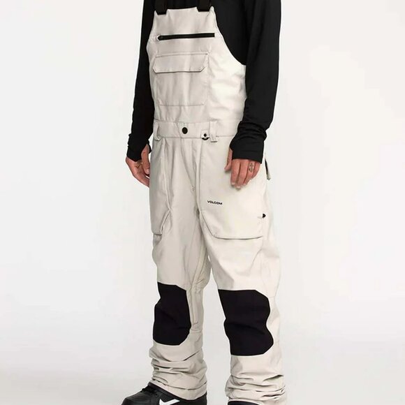 BNWT Volcom Men's Roan Bib Overall Pants, Stone, XL - Picture 3 of 5